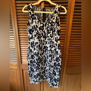 St. John Black, Silver and Blue dress